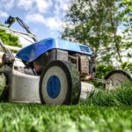 lawn mower cutting grass for grass clippings